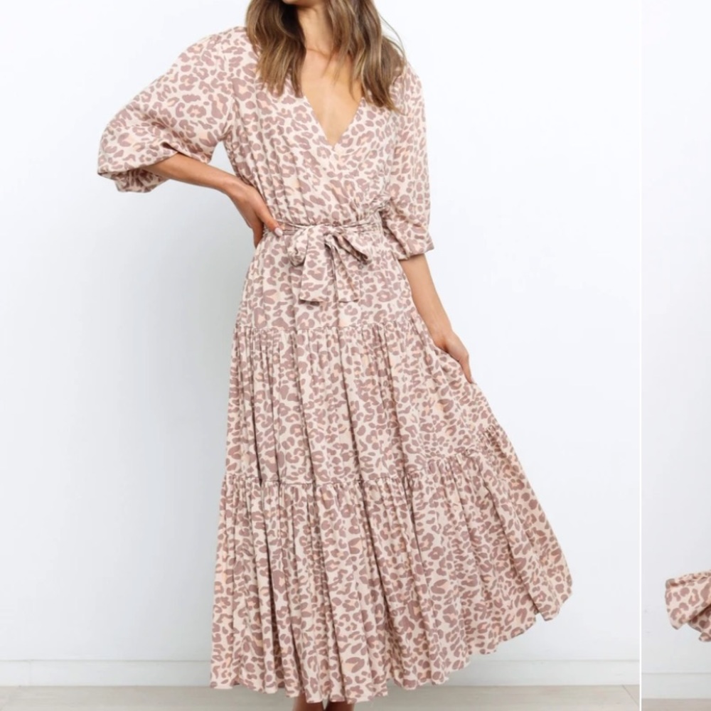 NWT Petal & Pup Beige animal print dress